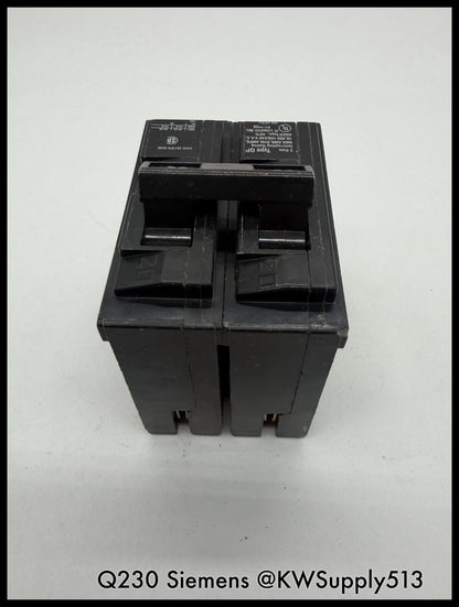Q230~Siemens Q230 30A 2P 1PH 240VAC 10KA Circuit Breaker-Used