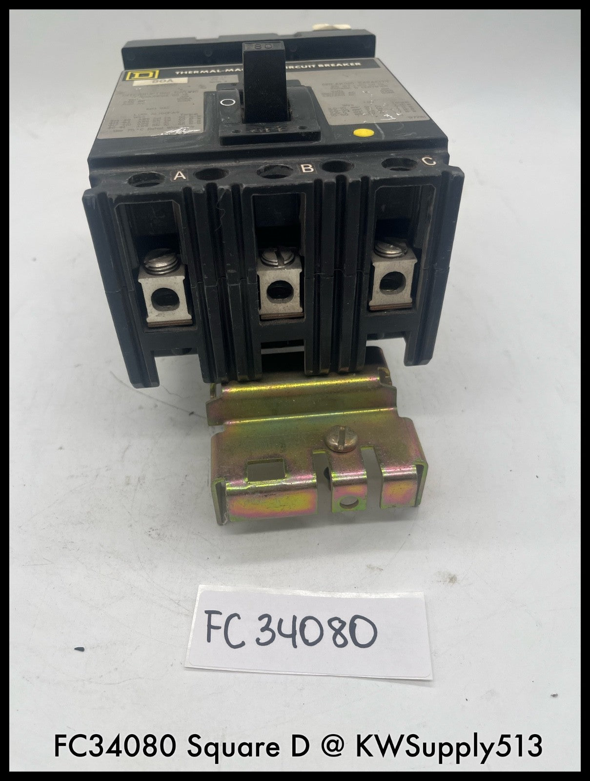 FC34080~ Square D FC34080 80A 3P 480V I-Line Circuit Breaker-Used