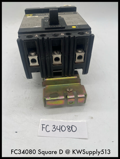 FC34080~ Square D FC34080 80A 3P 480V I-Line Circuit Breaker-Used