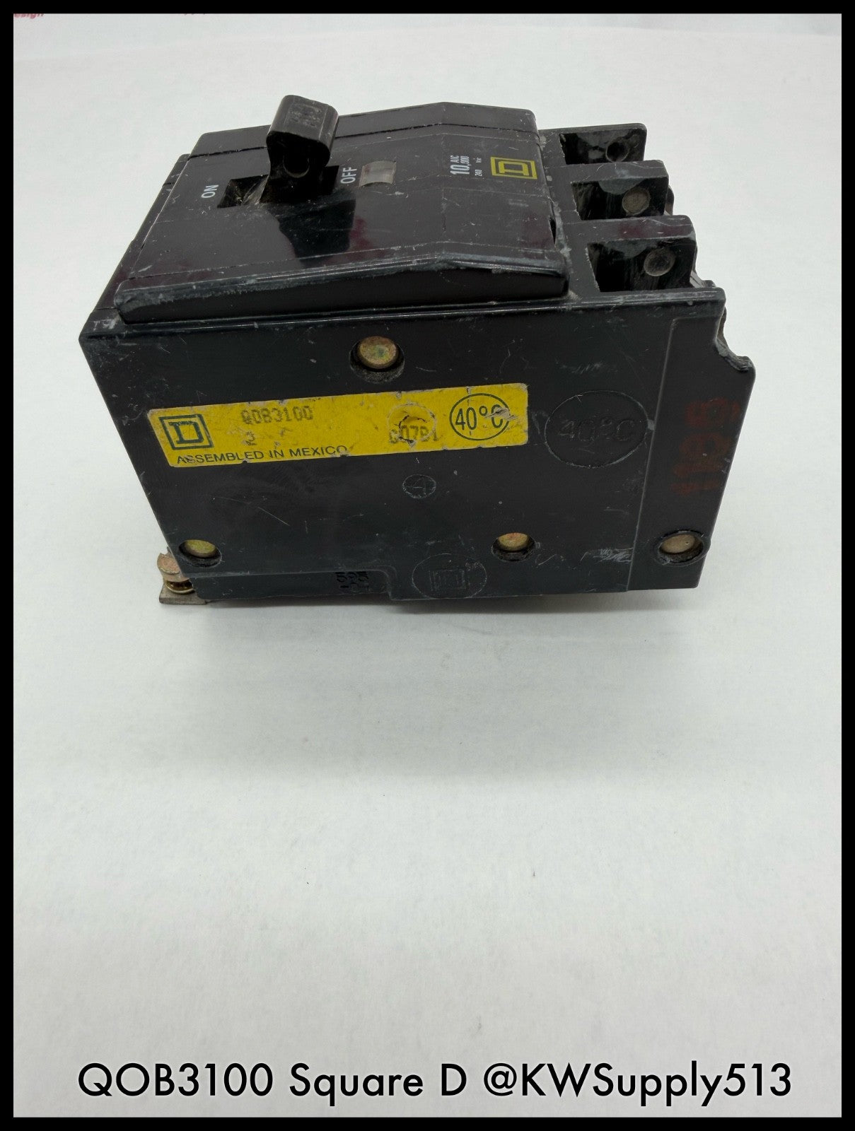 QOB3100~Square D QOB3100 100A 3P 3PH 240VAC 10KA Mini Circuit Breaker-Used
