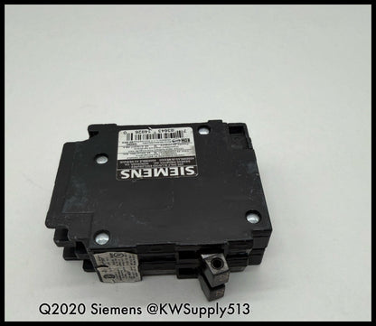 Q2020~Siemens Q2020 20A/20A 120VAC 2P 1PH Tandem Circuit Breaker-Used