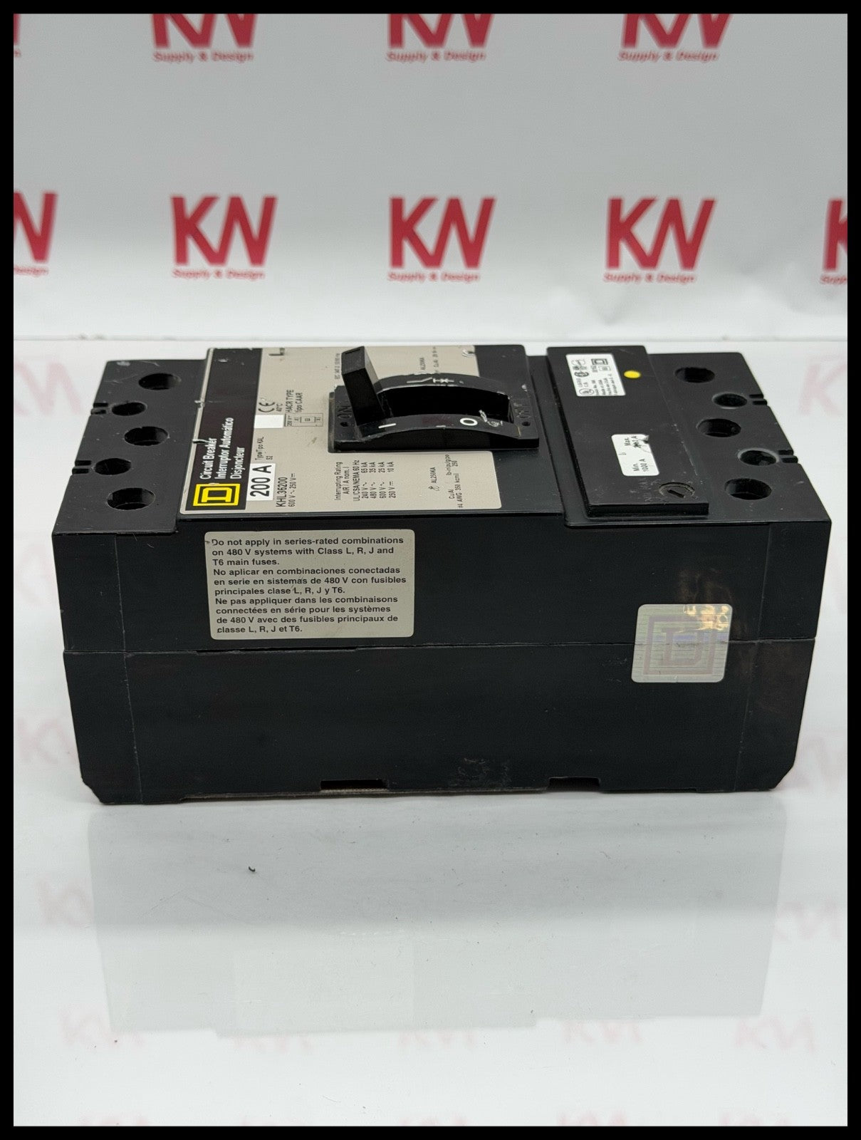 KHL36200~Square D KHL36200 200A 3P 3PH 600V Circuit Breaker-Used