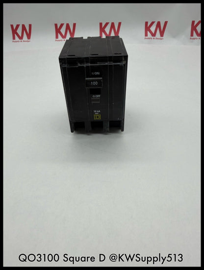 QO3100~Square D QO3100 100A 3P 3P 240VAC TM LI Mini Circuit Breaker-Used