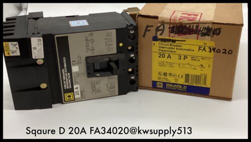 FA34020 ~ Square D FA34020 FA 480VAC 20A I-Line MCCB ~ B. Lugs Shelf Surplus