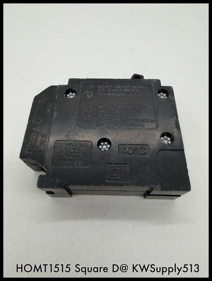 HOMT1515~Square D HOMT1515 15/15A 120VAC 2x1 Pole Tadem TM Circuit Breaker-Used
