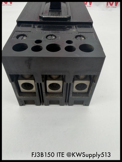 FJ3B150~ITE FJ3B150 150A 3P 3PH 600VAC 14KA Molded Case Circuit Breaker-Used