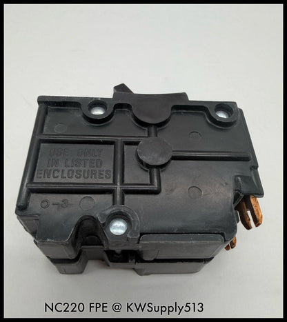NC220~ FPE NC220 20A 2P 1PH 240V 10KA Circuit Beaker-Used