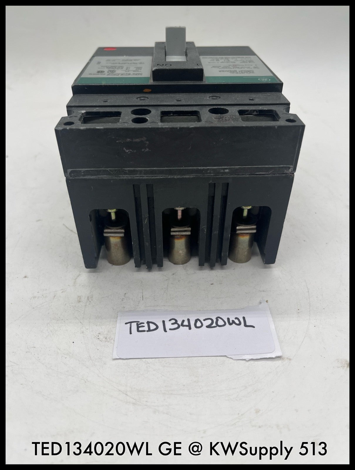 TED134020WL~GE TED134020WL 20A 3P 600VAC 500VDC Industrial Circuit Breaker-Used