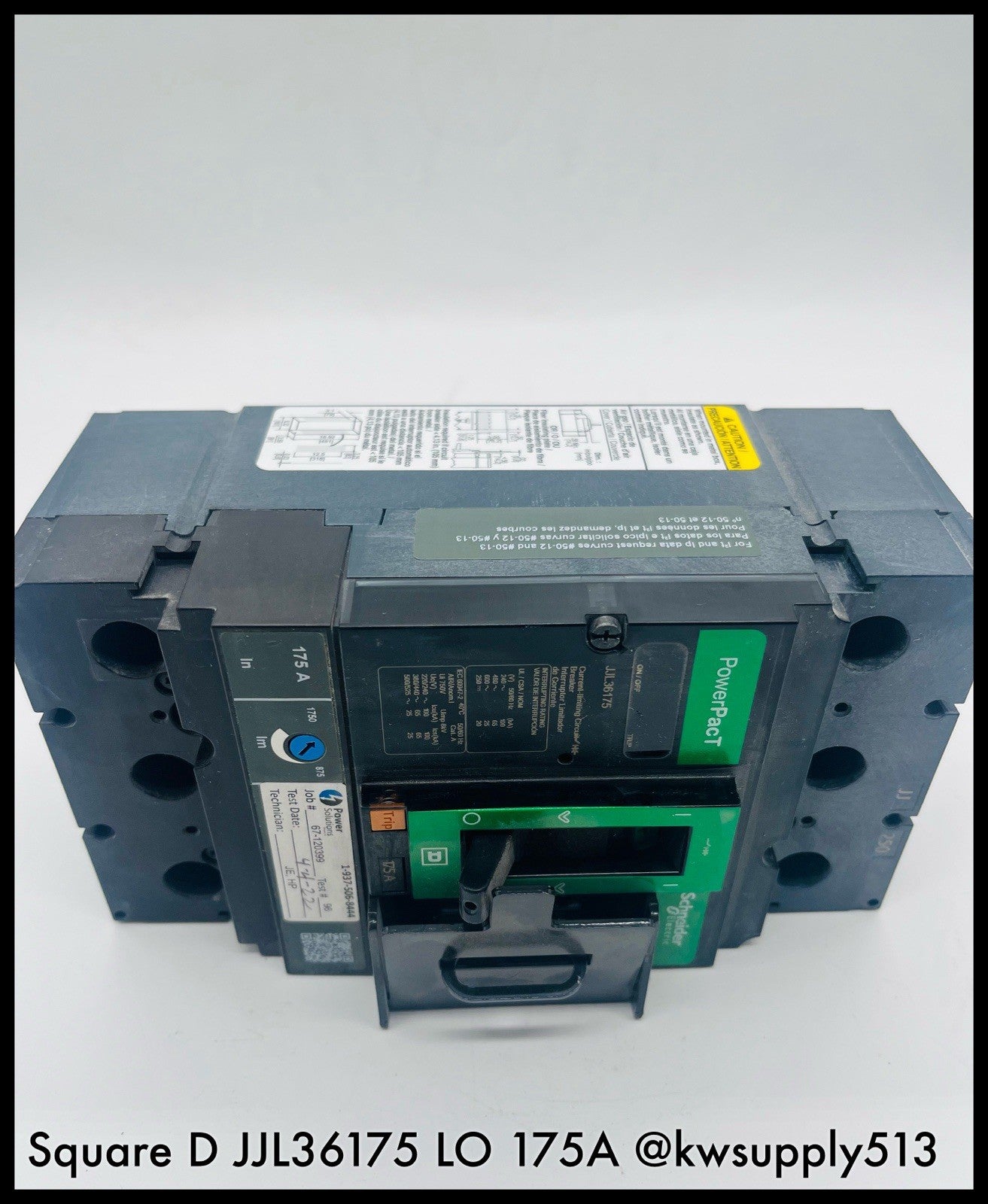 JJL36175 ~ Square D JJL36175 with Lockout 175A 3P 240V MCCB 90-Day Warranty
