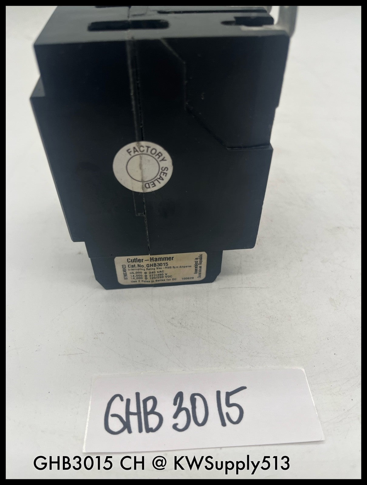 GHB3015~Cutler Hammer GHB3015 15A 3P 480V/277V Circuit Breaker-Used
