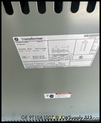 ~ 9T10A1007 GE 9T10A1007 General Purpose Transformer-60HZ -3 Phase- 480 VAC-Used