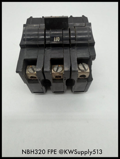 NBH320~FPE NBH320 20A 3P 240VAC 10KA Circuit Breaker-Used