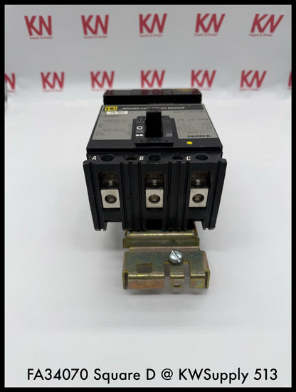 FA34070~Square D FA34070 70A 480V 3P 3PH 18KA I-line Circuit Breaker-Used