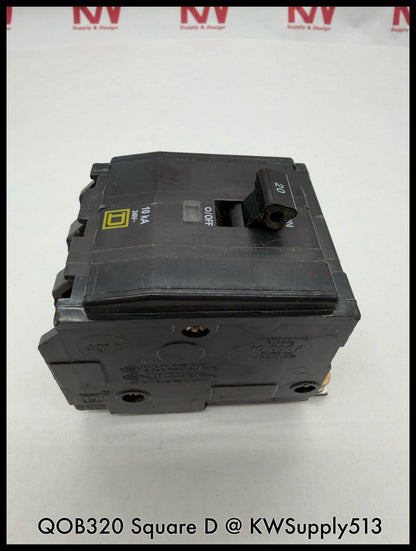 QOB320~Square D QOB320 20A 3P 3PH 240VAC 10KA TM Mini Circuit Breaker-Used