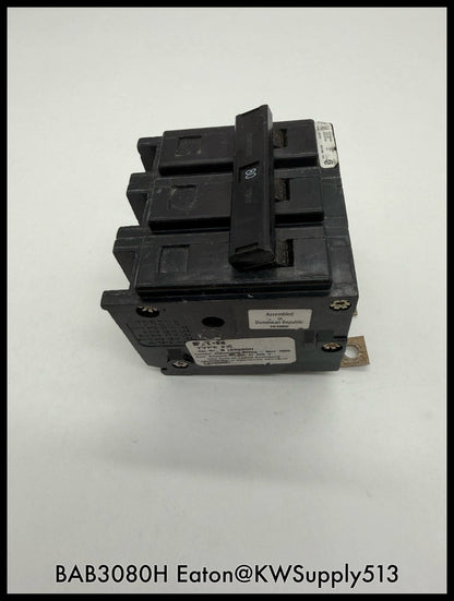 BAB3080H~Eaton BAB3080H 80A 240V 3P 3PH 10KA Circuit Breaker-Used