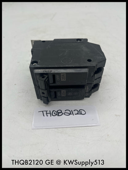 THQB2120~GE THQB2120 20A 2P 120/240Vac Circuit Breaker-Used