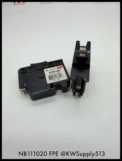 NB111020~FPE NB111020 20A 1P 120/240V Circuit Breaker-Used