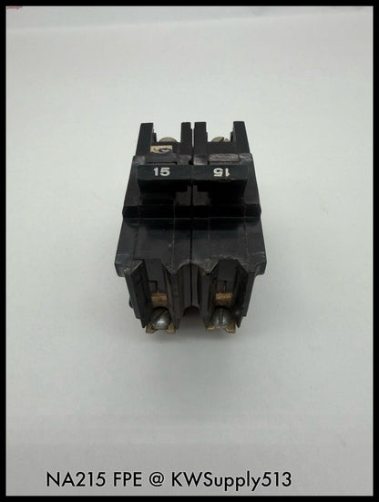 NA215~FPE NA215 15A 2P 1PH 120V/240VAC Circuit Breaker-Used