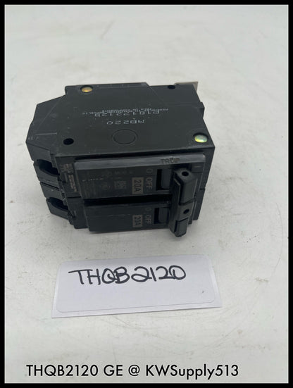 THQB2120~GE THQB2120 20A 2P 120/240Vac Circuit Breaker-Used