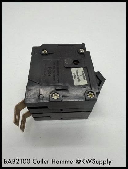 BAB2100~Cutler Hammer BAB2100 100A 120/240V 2P 10KA Circuit Breaker-Used