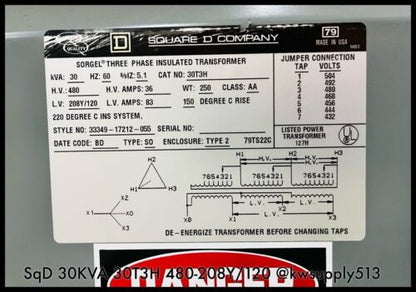30 kVA Dry Type AA Transformer-30T3H
