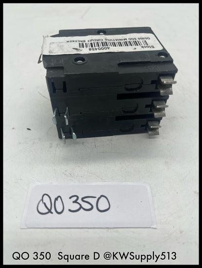 QO350~Square D QOB350 50A 3P 120/240V 10KA Mini Circuit Breaker-Used