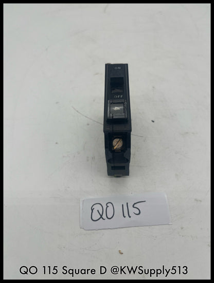 QO115~Square D QO115 15A 1P 120V Mini Circuit Breaker-Used