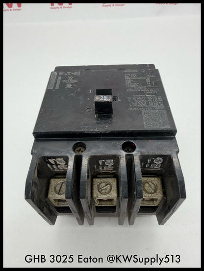 GHB3025~Eaton GHB3025 25A 480VAC Molded Case Circuit Breaker -Used