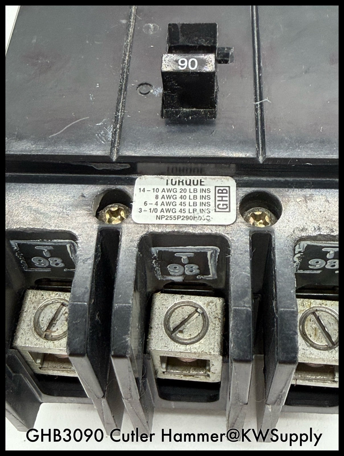 GHB3090~Cutler Hammer GHB3090 90A 480VAC Circuit Breaker-Used