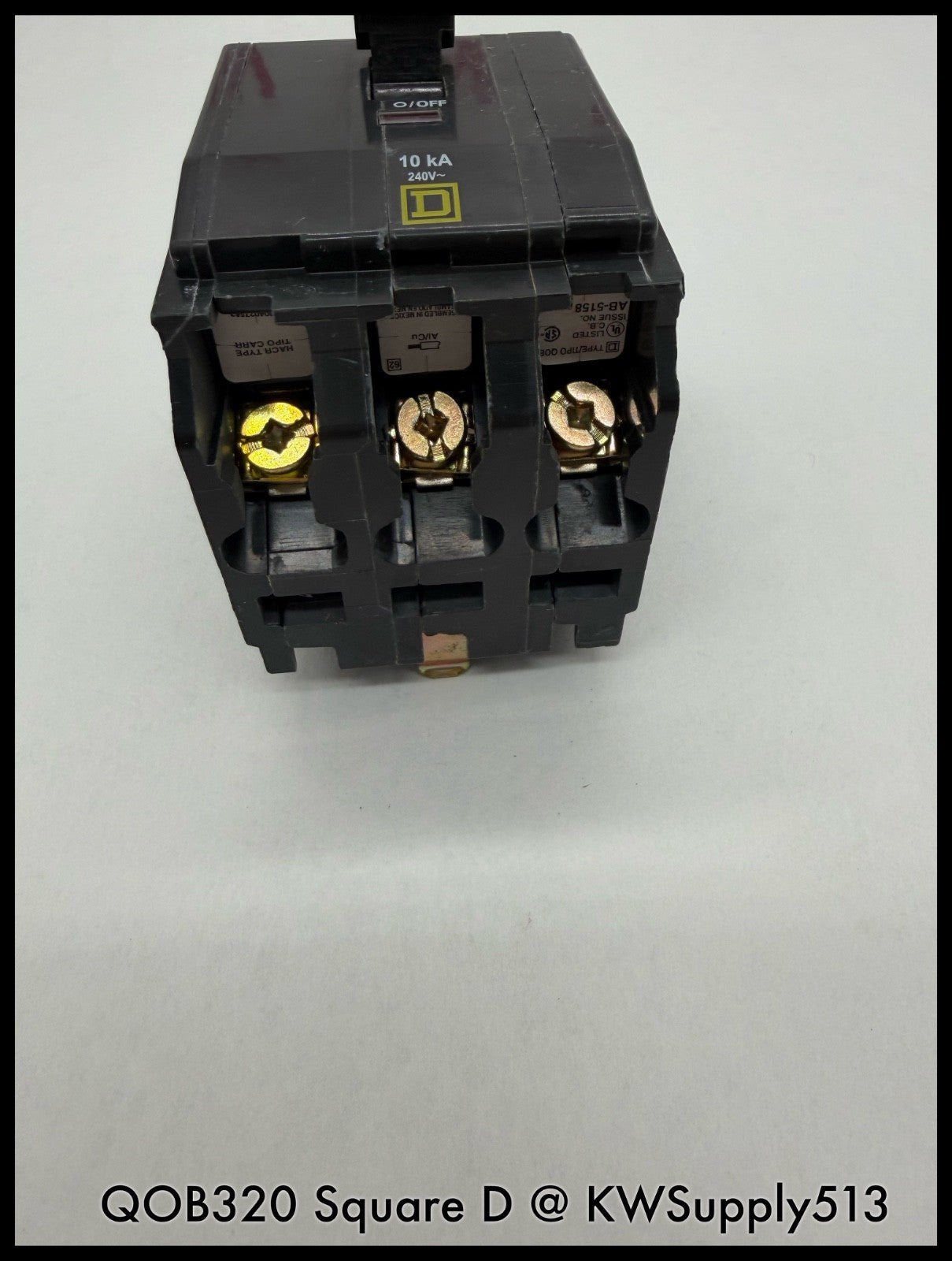 QOB320~Square D QOB320 20A 3P 3PH 240VAC 10KA TM Mini Circuit Breaker-Used