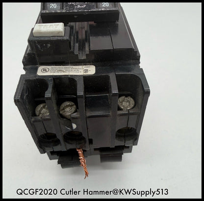 QCGF2020~Cutler Hammer QCGF2020 20A 120/240V 2P 10KA Circuit Breaker-Used