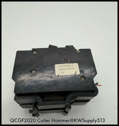 QCGF2020~Cutler Hammer QCGF2020 20A 120/240V 2P 10KA Circuit Breaker-Used
