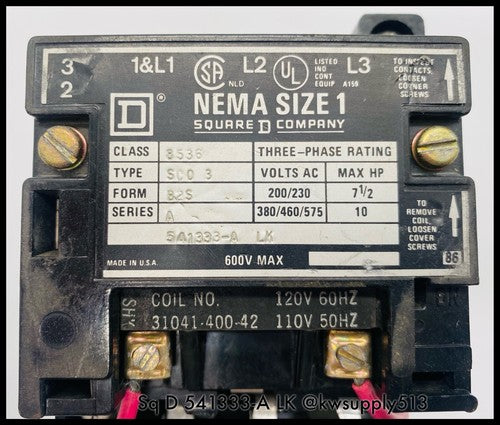 NEMA 1 Magnetic Starter-8536SCO3