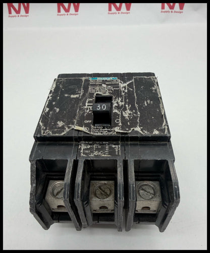 BQD0330~Siemens BQD0330 30A 3P 3PH 480V 14KA Circuit Breaker-Used