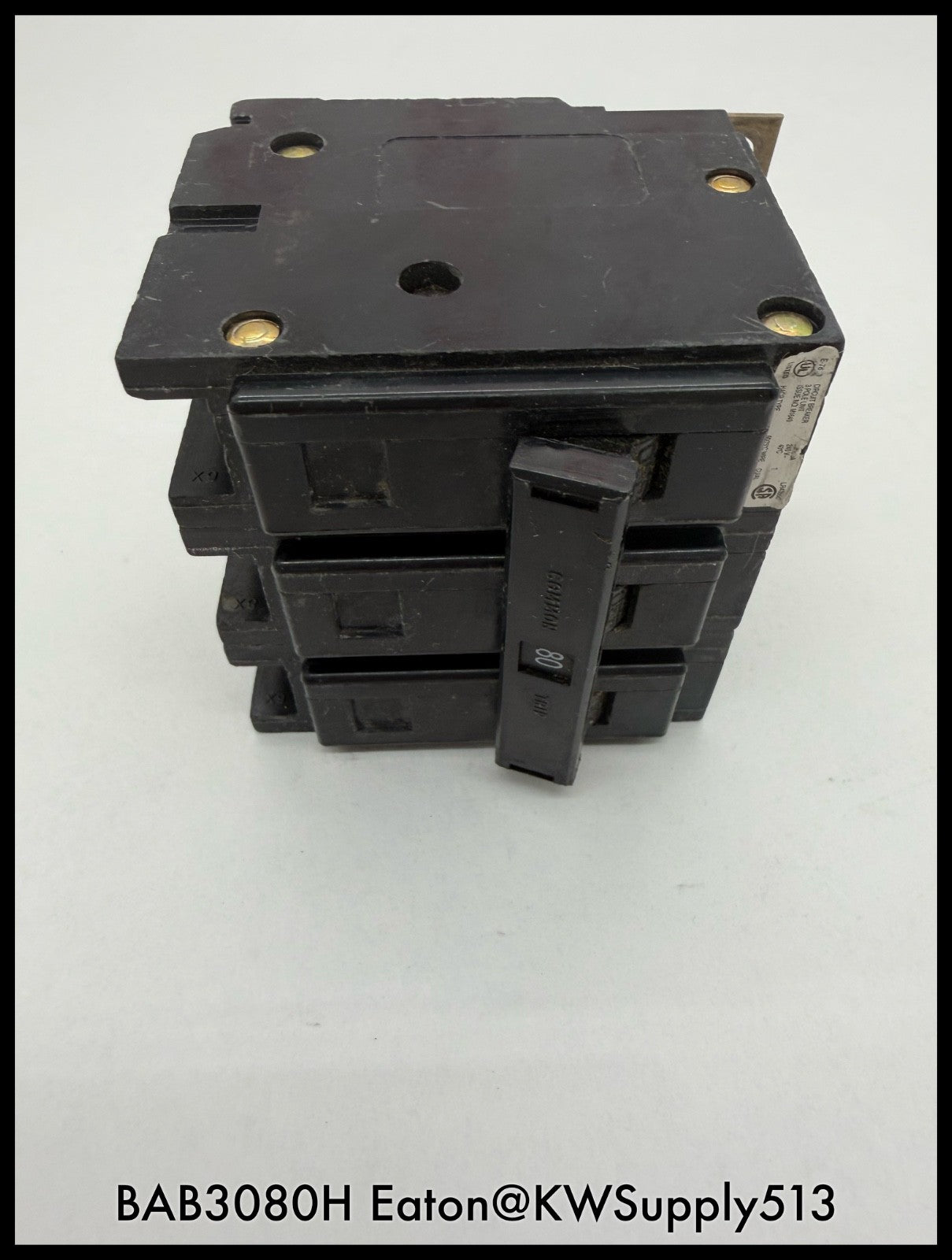 BAB3080H~Eaton BAB3080H 80A 240V 3P 3PH 10KA Circuit Breaker-Used