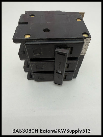 BAB3080H~Eaton BAB3080H 80A 240V 3P 3PH 10KA Circuit Breaker-Used