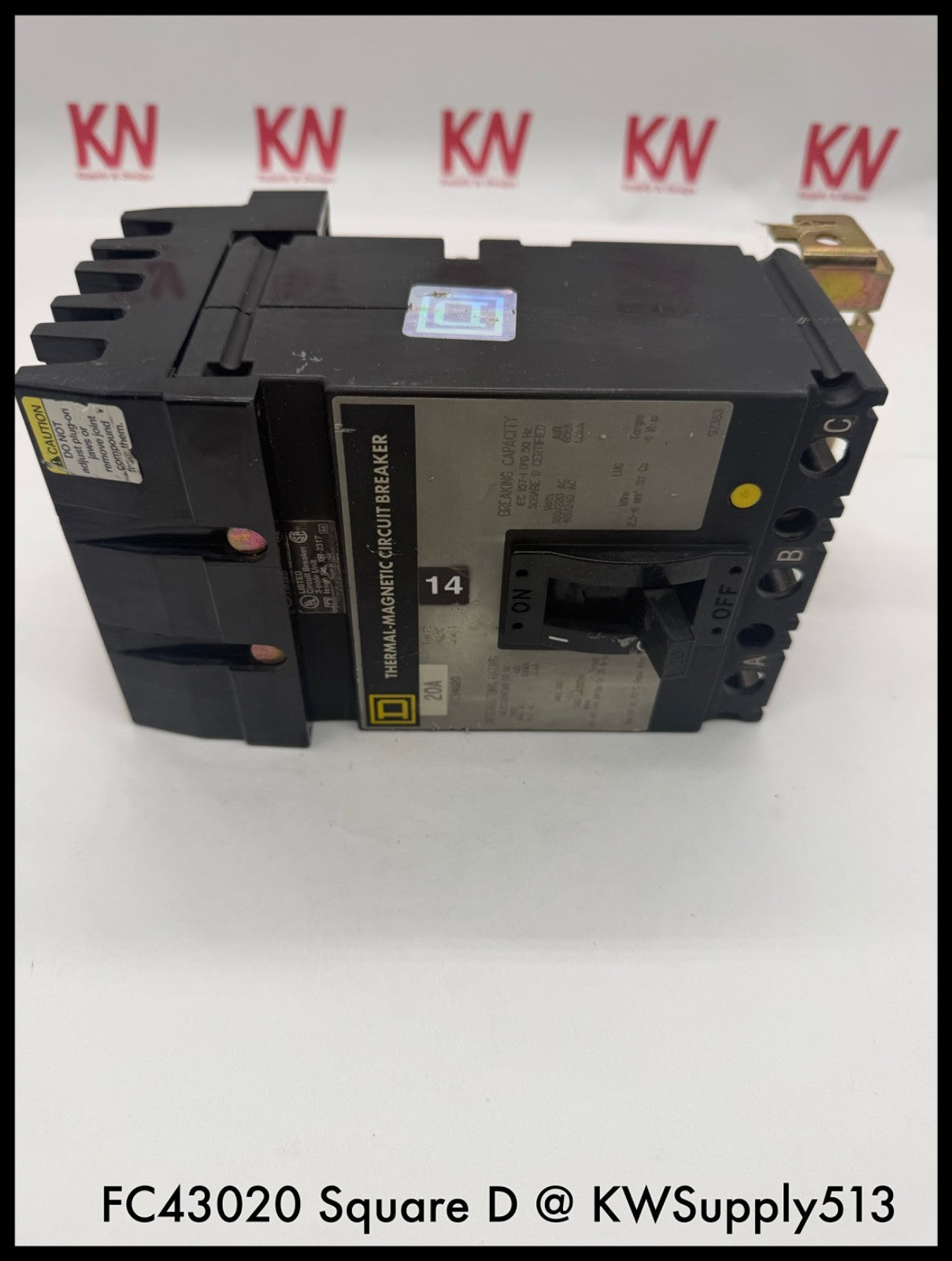 FC34020~Square D FC34020 20A 3P 3PH 480VAC TM I-Line Circuit Breaker-Used