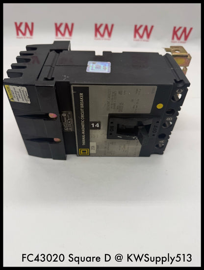 FC34020~Square D FC34020 20A 3P 3PH 480VAC TM I-Line Circuit Breaker-Used