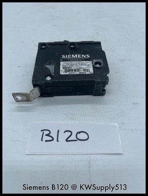 B120~Siemens B120 20A 1P 120/240V Circuit Breaker-Used