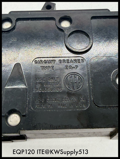 EQP120~ITE EQP120 20A 1P 20A Circuit Breaker-Used