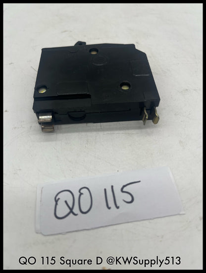 QO115~Square D QO115 15A 1P 120V Mini Circuit Breaker-Used