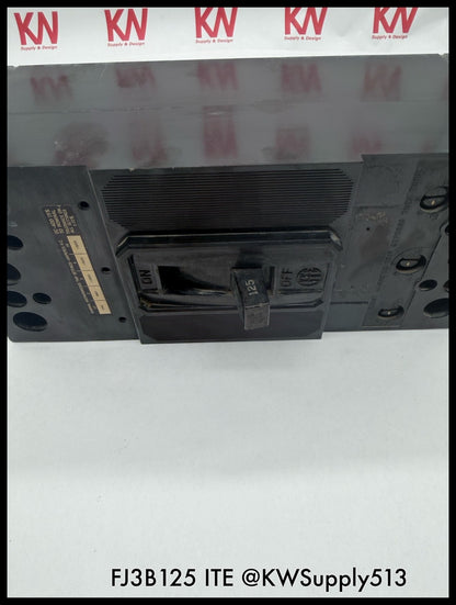 FJ3B125~ITE JF3B125 125A 3P 3PH 600V 14KA Circuit Breaker-Used