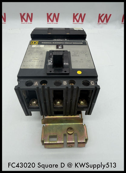 FC34020~Square D FC34020 20A 3P 3PH 480VAC TM I-Line Circuit Breaker-Used