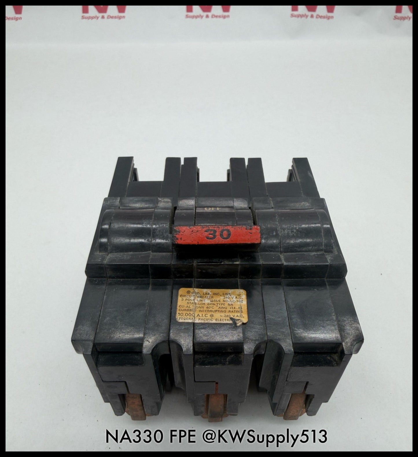 NA330~FPE NA330 30A 3P 240VAC 10KA Circuit Breaker-Used