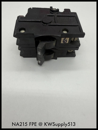 NA215~FPE NA215 15A 2P 1PH 120V/240VAC Circuit Breaker-Used