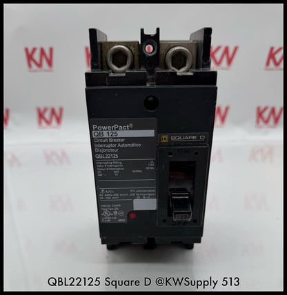 QBL22125~Square D QBL22125 125A 2P 1Ph 240VAC 10KA TM Circuit Breaker-Used
