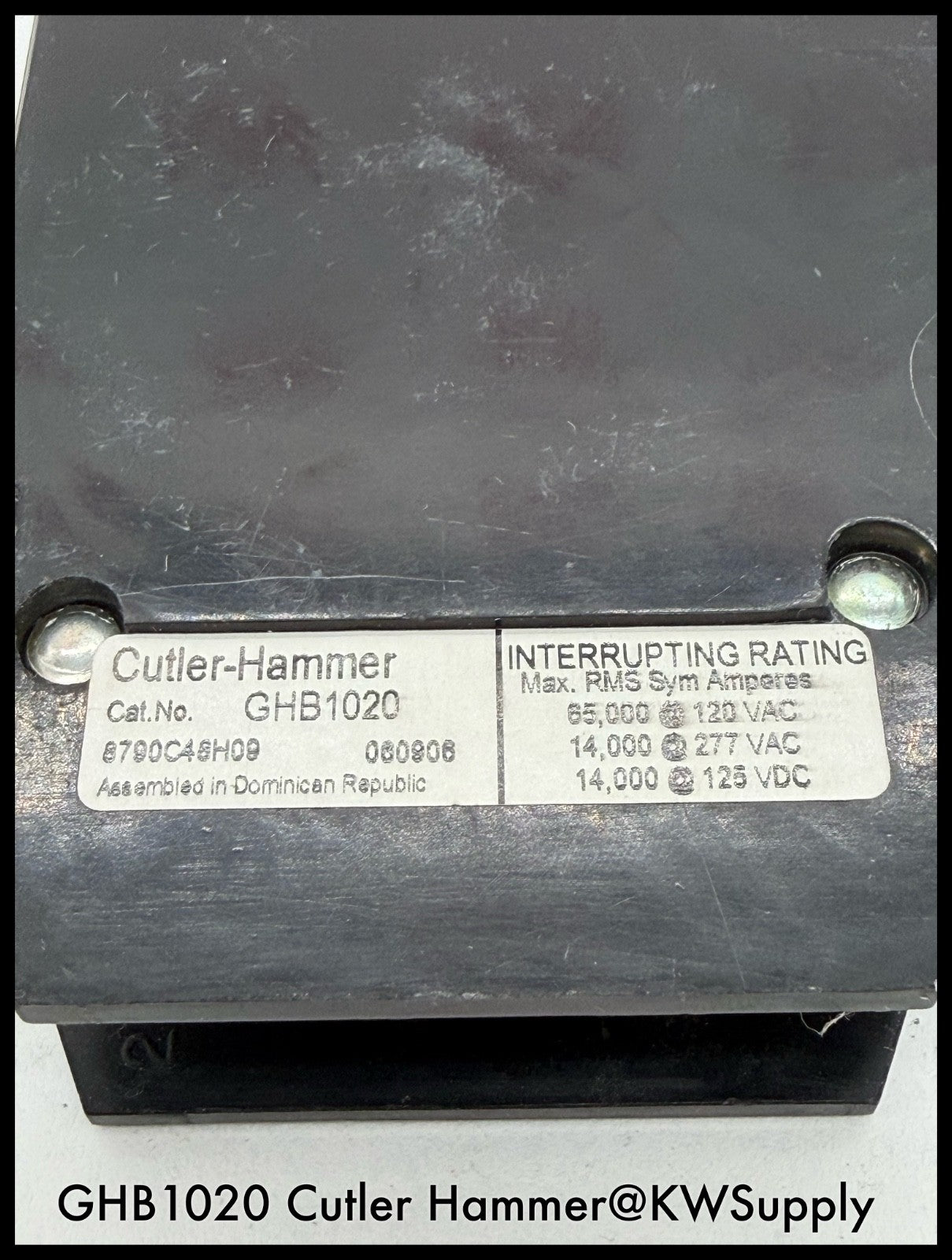 GHB1020~Cutler Hammer GHB1020 20A 277/480VAC 1P 1PH 14KA Circuit Breaker-Used