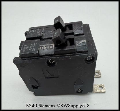 B240~Siemens B240 40A 2P 240VAC 10KA Circuit Breaker-Used