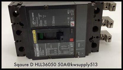 HLL36050 ~ Square D HLL36050 50A PowerPact with Lugs  HL060  600V 3 pole