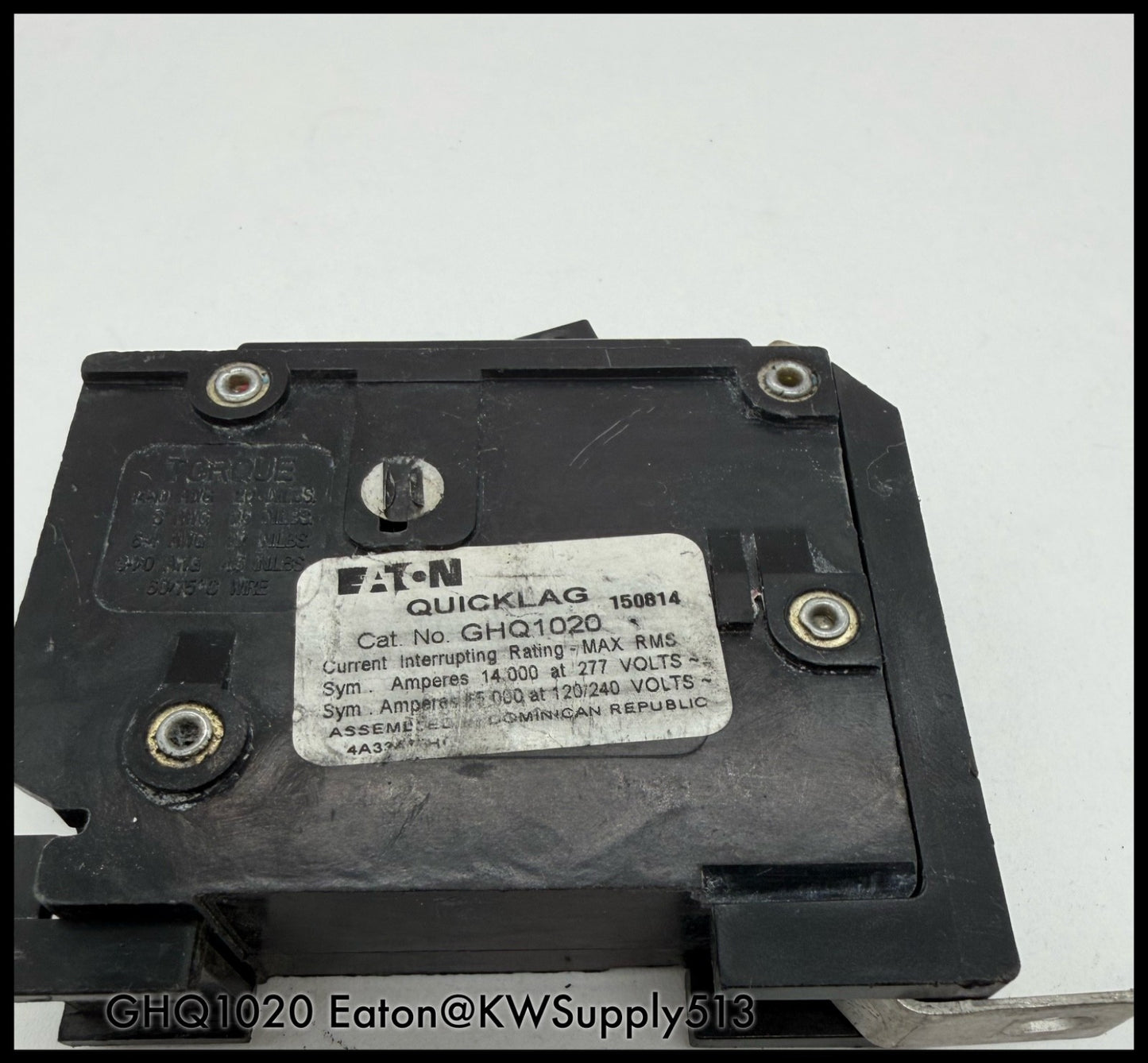 GHQ1020~Eaton GHQ1020 20A 277VAC 1P 1PH 14KA Circuit Breaker-Used